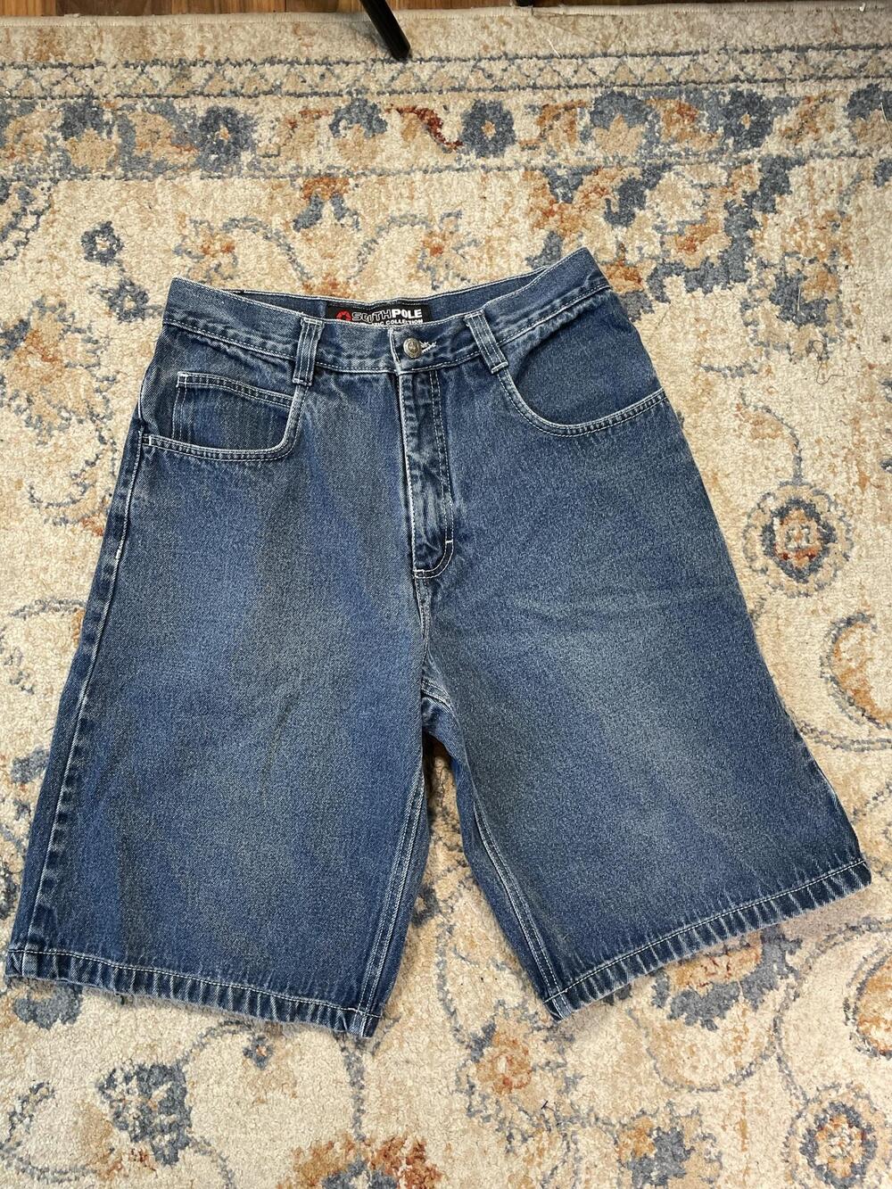 Southpole Denim Shorts Mens 32 Blue Relaxed Fit Bermuda 5 Pocket Casual Summer